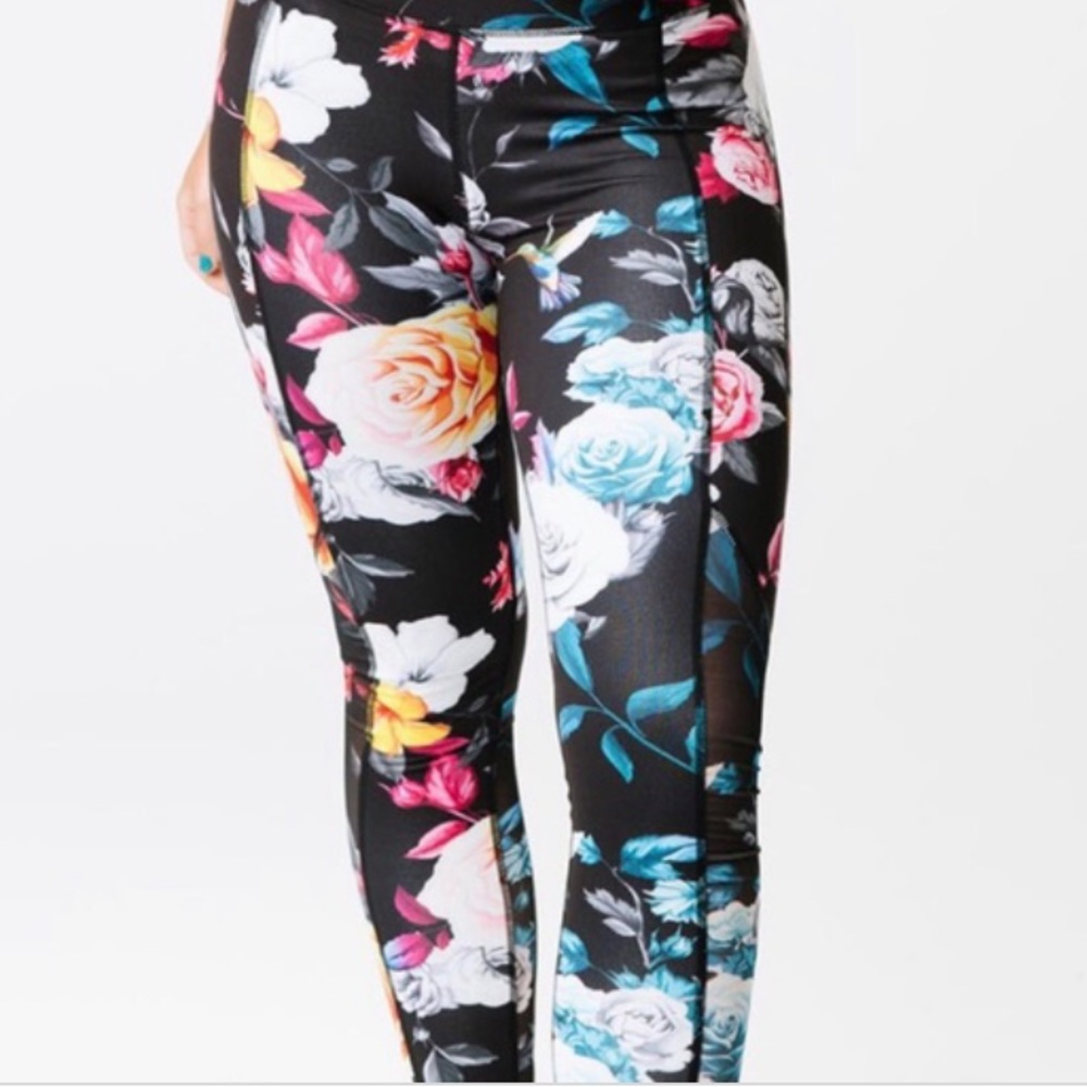 Zyia floral mesh leggings
